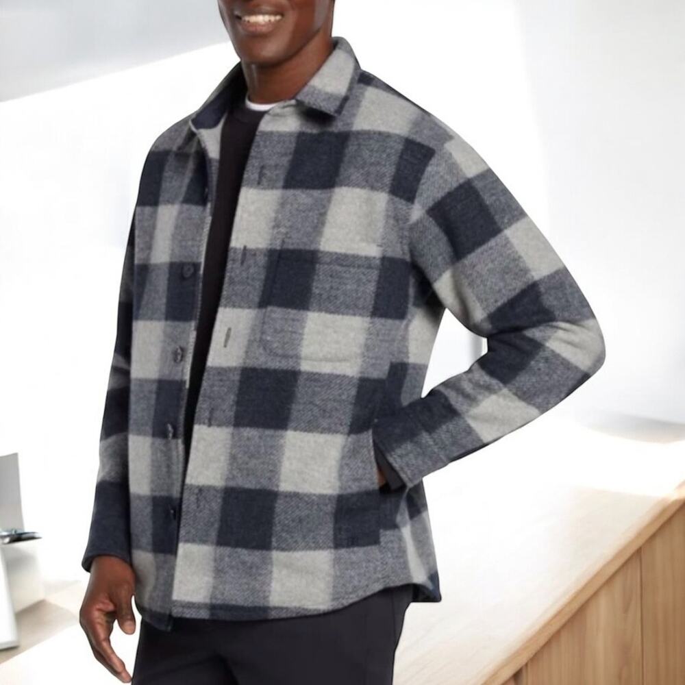 Banana Republic Men's Heritage Shirt Jacket Plaid Blue Size XXL